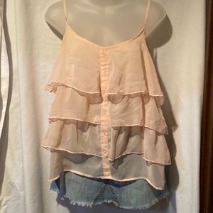 Ladies spaghetti strap sheer top